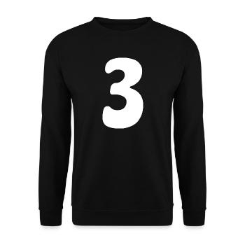 Three: Minimalist Numeral 3 | Third Party - Unisex Sweatshirt - black - Front - Alina (178cm) & Michal (187cm)