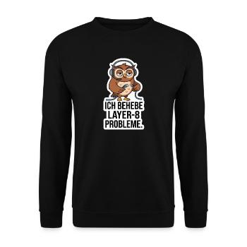 IT Support Layer 8 Problem Admin Admin Geschenk - Unisex Pullover - Schwarz - Vorne - Alina (178cm) & Michal (187cm)