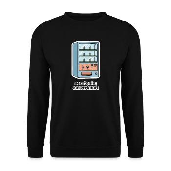 serotonin: ausverkauft – Automat Meme - Unisex Pullover - Schwarz - Vorne - Alina (178cm) & Michal (187cm)