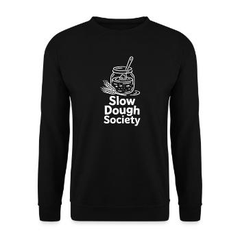 Slow Dough Society Logo - Unisex Pullover - Schwarz - Vorne - Alina (178cm) & Michal (187cm)