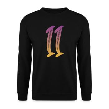 11 - Unisex Pullover - Schwarz - Vorne - Alina (178cm) & Michal (187cm)