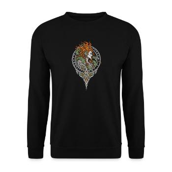 Der Gestaltwandler mit der Schlange - Unisex Pullover - Schwarz - Vorne - Alina (178cm) & Michal (187cm)