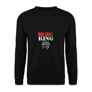 BBQ Grill King Chefkoch Gift - Unisex Pullover - Schwarz - Vorne - Alina (178cm) & Michal (187cm)