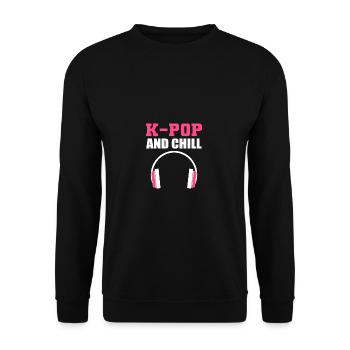K-Pop and Chill singer Gift - Unisex Sweatshirt - black - Front - Alina (178cm) & Michal (187cm)