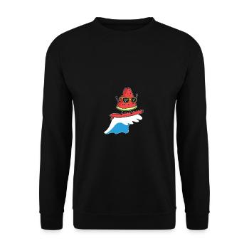 Wassermelonensurfen Windsurfer Geschenk - Unisex Pullover - Schwarz - Vorne - Alina (178cm) & Michal (187cm)