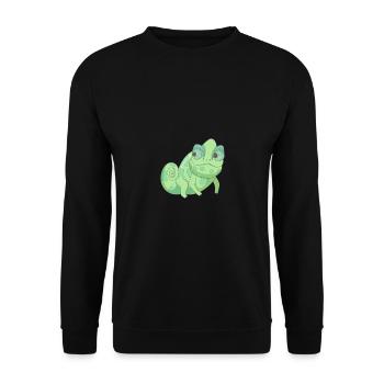 Chaméléon vert - Sweat-shirt Unisexe - noir - Devant - Alina (178cm) & Michal (187cm)