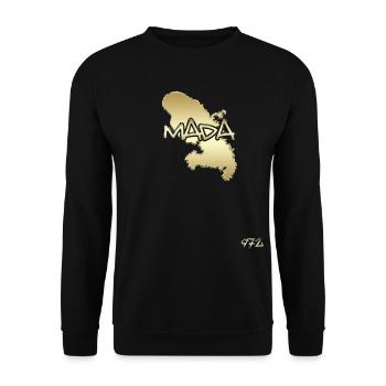 Mada Karte von Martinique 972 Karibische Antillen - Unisex Pullover - Schwarz - Vorne - Alina (178cm) & Michal (187cm)