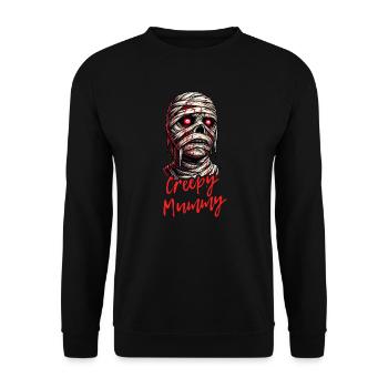 Happy Halloween Creepy Mummy Graphic Design - Unisex Sweatshirt - black - Front - Alina (178cm) & Michal (187cm)