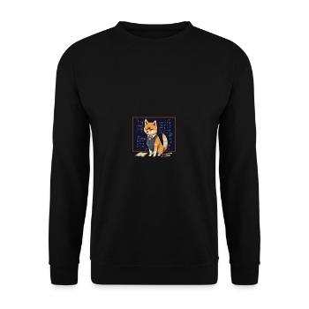 Dog Shiba Inu teacher lesson school blackboard - Unisex Sweatshirt - black - Front - Alina (178cm) & Michal (187cm)