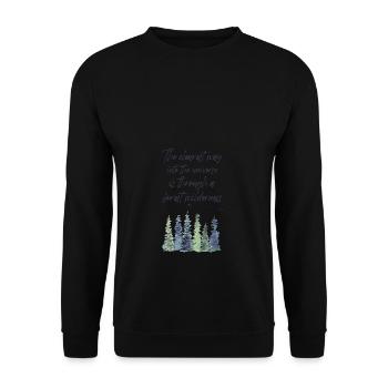 Forest Quote The clearest way into the Universe - Unisex Sweatshirt - black - Front - Alina (178cm) & Michal (187cm)