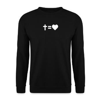 La croix égale l'amour - Sweat-shirt Unisexe - noir - Devant - Alina (178cm) & Michal (187cm)