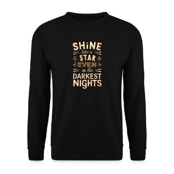 Brille comme une étoile, même dans les nuits les plus sombres - Sweat-shirt Unisexe - noir - Devant - Alina (178cm) & Michal (187cm)