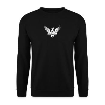 Bull Terrier Bullterrier Shirt with wings - Unisex Sweatshirt - black - Front - Alina (178cm) & Michal (187cm)