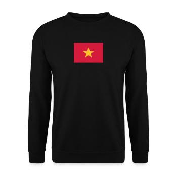 Nationalflagge von Vietnam - Unisex Pullover - Schwarz - Vorne - Alina (178cm) & Michal (187cm)