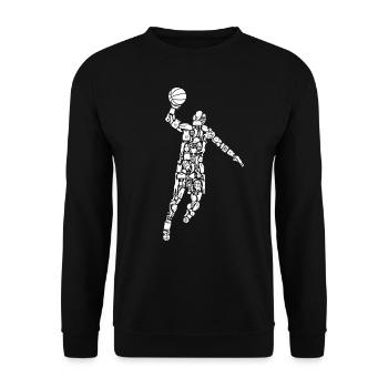 Symboles de basket-ball Basket-ball Joueur de basket-ball - Sweat-shirt Unisexe - noir - Devant - Alina (178cm) & Michal (187cm)