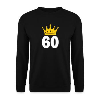 60 Krone 60. Geburtstag 60 Jahre - Unisex Pullover - Schwarz - Vorne - Alina (178cm) & Michal (187cm)