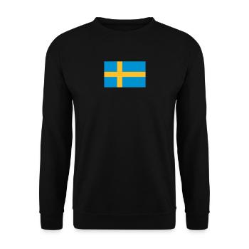 Nationalflagge von Schweden - Unisex Pullover - Schwarz - Vorne - Alina (178cm) & Michal (187cm)