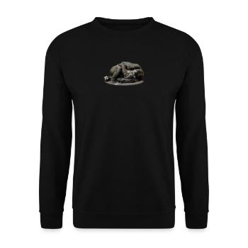 affe schimpanse gorilla pavian orangutan262 - Unisex Pullover - Schwarz - Vorne - Alina (178cm) & Michal (187cm)