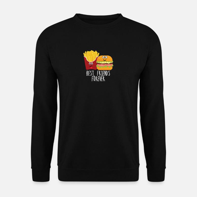 Pommes und Burger Best friends forever - Unisex Pullover - Schwarz