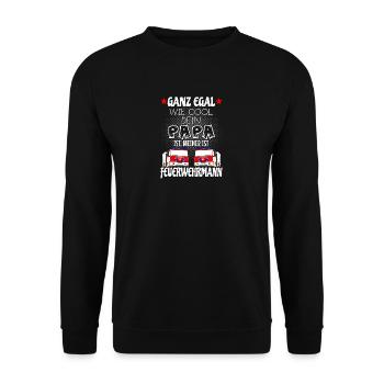 Kinder T-Shirt - Mein Papa ist Feuerwehrmann - Unisex Pullover - Schwarz - Vorne - Alina (178cm) & Michal (187cm)