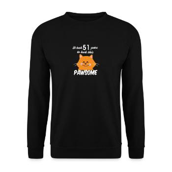 Il a fallu 51 ans pour regarder ce pawsome - Sweat-shirt Unisexe - noir - Devant - Alina (178cm) & Michal (187cm)