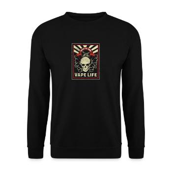 VAPE LIFE / VAPING - Unisex Pullover - Schwarz - Vorne - Alina (178cm) & Michal (187cm)