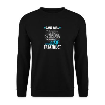 Kinder Triathlon T-Shirt - Onkel ist Triathlet - Unisex Pullover - Schwarz - Vorne - Alina (178cm) & Michal (187cm)