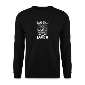 Kinder T-Shirt - Mein cooler Opa ist Jäger - Unisex Pullover - Schwarz - Vorne - Alina (178cm) & Michal (187cm)