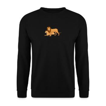 lion loewe cat cat africa africa sphinx95 - Unisex Sweatshirt - black - Front - Alina (178cm) & Michal (187cm)