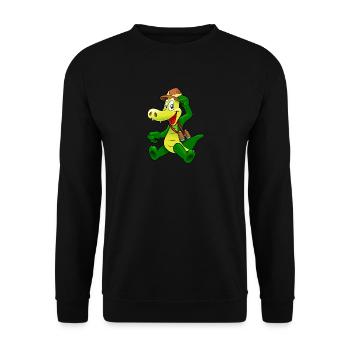 Krokodil - Unisex Pullover - Schwarz - Vorne - Alina (178cm) & Michal (187cm)