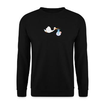 stork40 - Unisex Pullover - Schwarz - Vorne - Alina (178cm) & Michal (187cm)