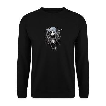 Gothic Beauty Rose Queen Illustration - Unisex Sweatshirt - black - Front - Alina (178cm) & Michal (187cm)