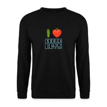 T-shirt végétalien J'adore les garçons végétaliens - Sweat-shirt Unisexe - noir - Devant - Alina (178cm) & Michal (187cm)