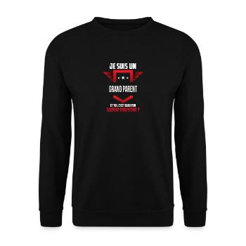 grand parent - Sweat-shirt Unisexe - noir - Devant - Alina (178cm) & Michal (187cm)