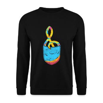 Music Violin Clef Chest Pocket Clef - Unisex Sweatshirt - black - Front - Alina (178cm) & Michal (187cm)
