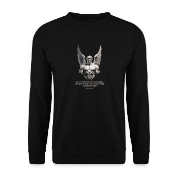 Ange Psaume 118:11 Verset de la Bible Gym Motivation - Sweat-shirt Unisexe - noir - Devant - Alina (178cm) & Michal (187cm)