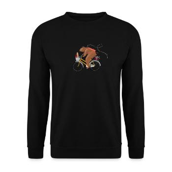 Festlicher Bär - Unisex Pullover - Schwarz - Vorne - Alina (178cm) & Michal (187cm)