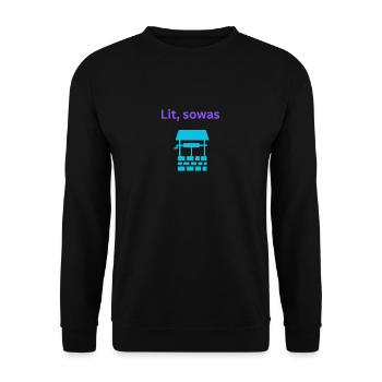 Lit sowas Cooler Moderner Brunnen Lustig Litt - Unisex Pullover - Schwarz - Vorne - Alina (178cm) & Michal (187cm)