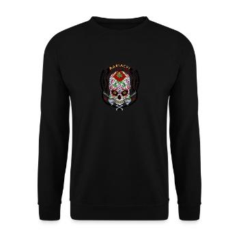 shirt,design,t-shirt - Unisex Pullover - Schwarz - Vorne - Alina (178cm) & Michal (187cm)