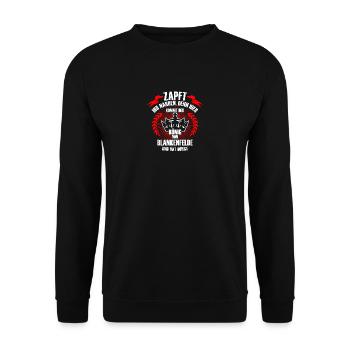König aus BLANKENFELDE - Unisex Pullover - Schwarz - Vorne - Alina (178cm) & Michal (187cm)