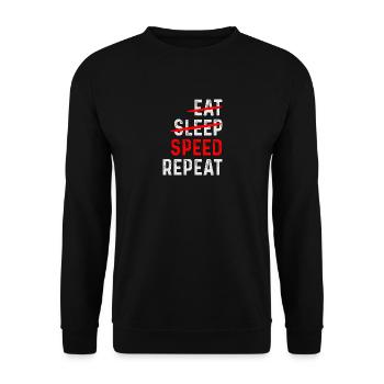 SPEED REPEAT - Unisex Pullover - Schwarz - Vorne - Alina (178cm) & Michal (187cm)