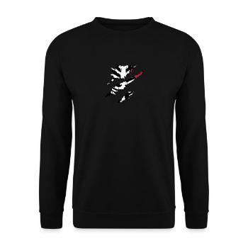 Skelett Skeleton Brust Rippen Horror Kostüm - Unisex Pullover - Schwarz - Vorne - Alina (178cm) & Michal (187cm)