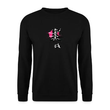 Skelett Skeleton Brust Rippen Horror Kostüm - Unisex Pullover - Schwarz - Vorne - Alina (178cm) & Michal (187cm)