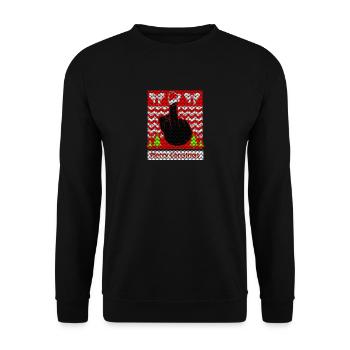 Christmas Ugly Merry Christmas Xmas Gift - Unisex Sweatshirt - black - Front - Alina (178cm) & Michal (187cm)