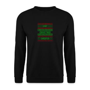 Christmas Ugly Merry Christmas Xmas Gift - Unisex Sweatshirt - black - Front - Alina (178cm) & Michal (187cm)