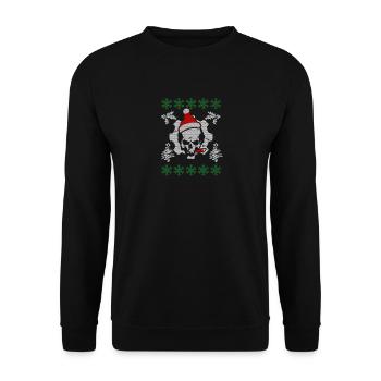 Laid Crâne de Noël cadeau de Noël - Sweat-shirt Unisexe - noir - Devant - Alina (178cm) & Michal (187cm)