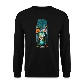 Inselgenuss: Tropische Cocktail-Glückseligkeit - Unisex Pullover - Schwarz - Vorne - Alina (178cm) & Michal (187cm)