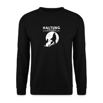 Attitude - makes a big difference - Unisex Sweatshirt - black - Front - Alina (178cm) & Michal (187cm)