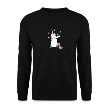 Dabbing Unicorn Dabbing Unicorn Glitter Glitter - Unisex Sweatshirt - black - Front - Alina (178cm) & Michal (187cm)