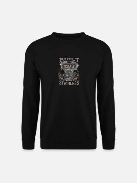 Construit et même motard inoxydable né en 1973 - Sweat-shirt Unisexe - noir